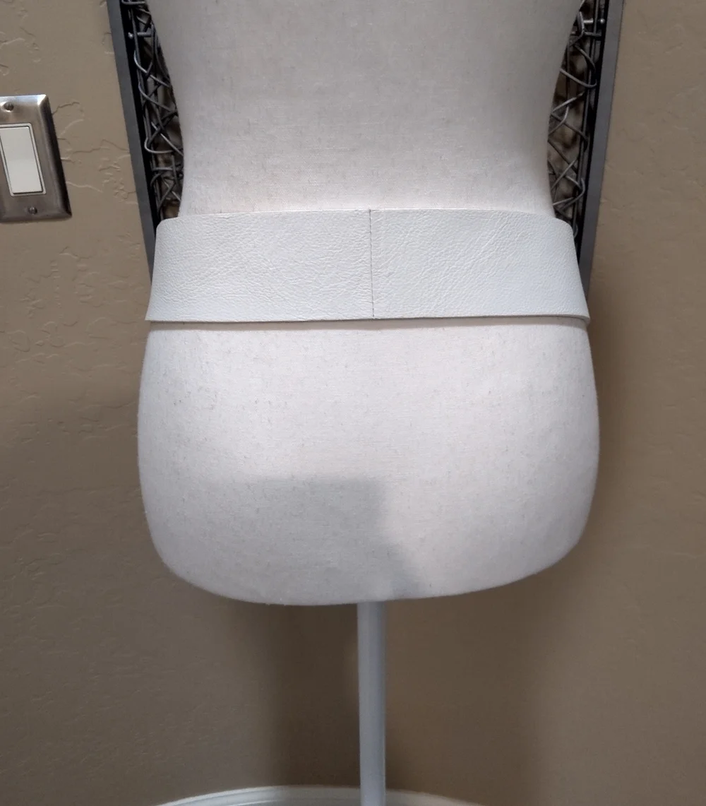 Chico's Wide White Belt with Silver Buckle
